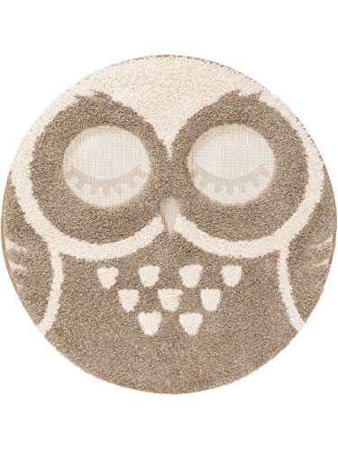 benuta-kids-teppich-carlo-rund-120-cm-cream-taupe-polypropylen-3-d-tiermotiv-f-r image 6