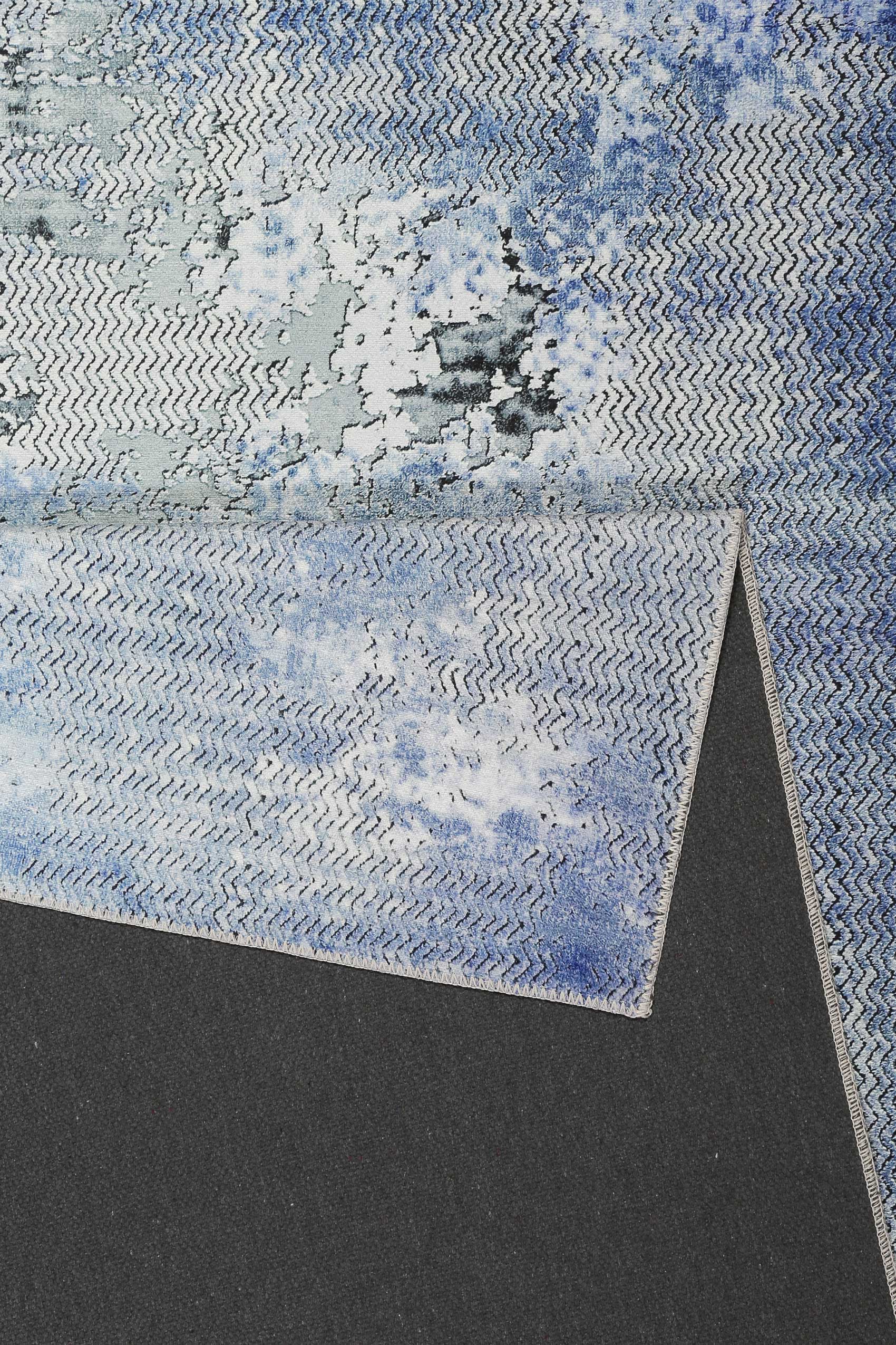 weconhome-radiate-vintage-teppich-blau-grau-kurzflor image 3
