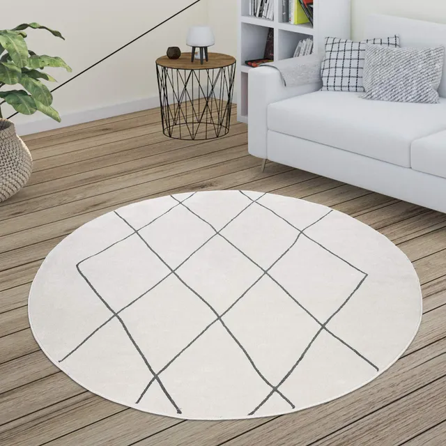 paco-home-metro-teppich-rund-120-cm-wei-2-skandi-rauten image 1