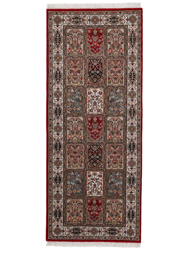carpetine-bakhtiar-teppich-l-ufer-rot-80x300-cm-handgekn-pft-wolle-baumwolle-f-r image 1