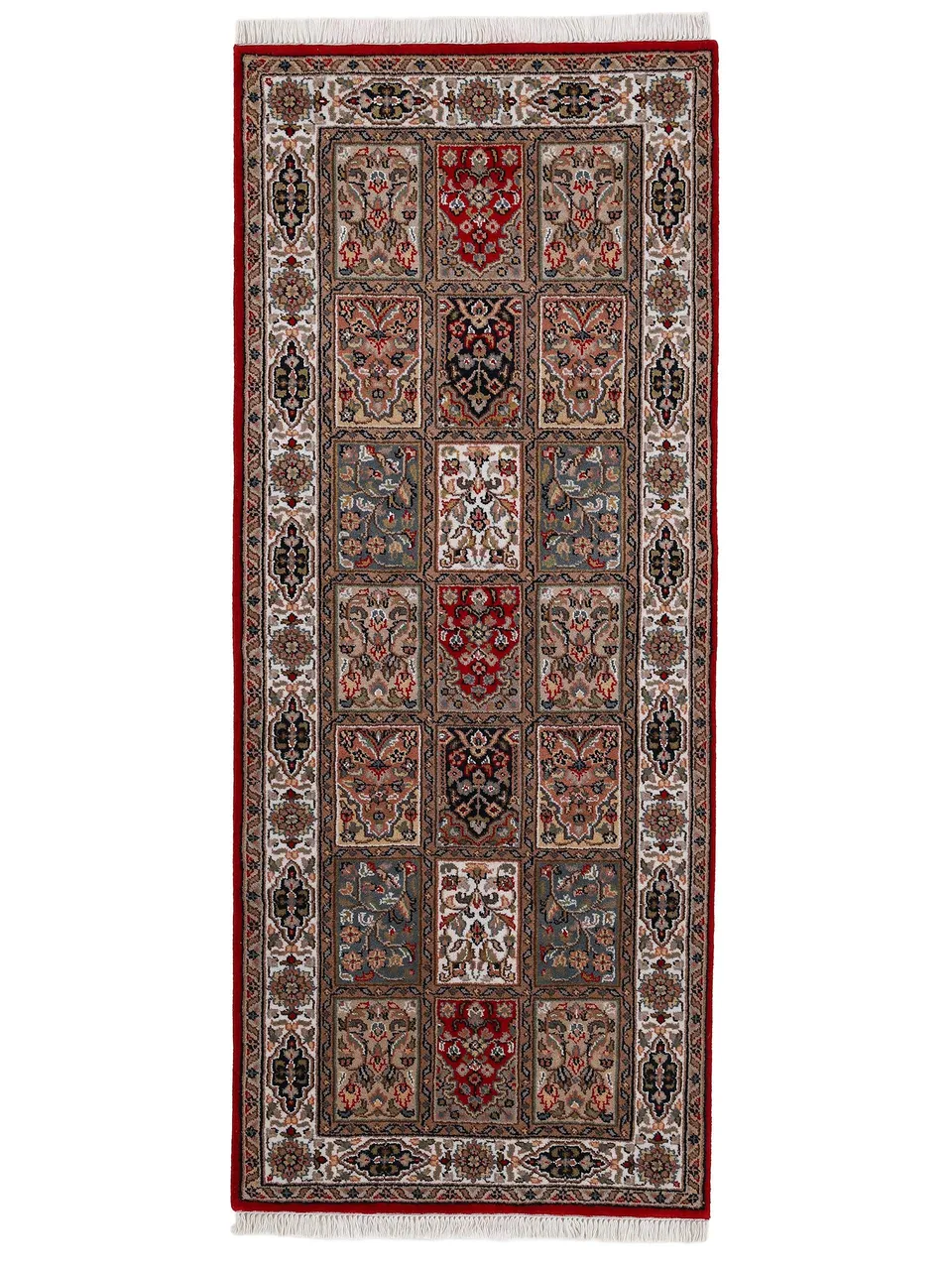 carpetine-bakhtiar-teppich-l-ufer-rot-80x300-cm-handgekn-pft-wolle-baumwolle-f-r image 1