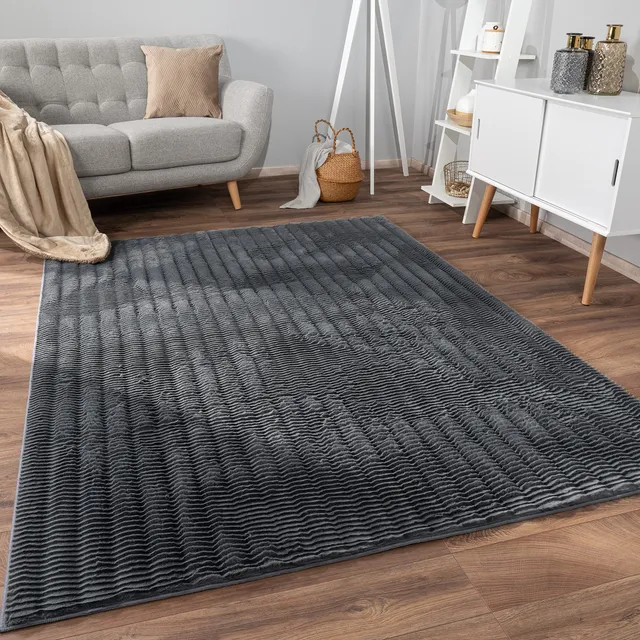 paco-home-soft-bubble-hochflor-teppich-120x160-cm-anthrazit image 1