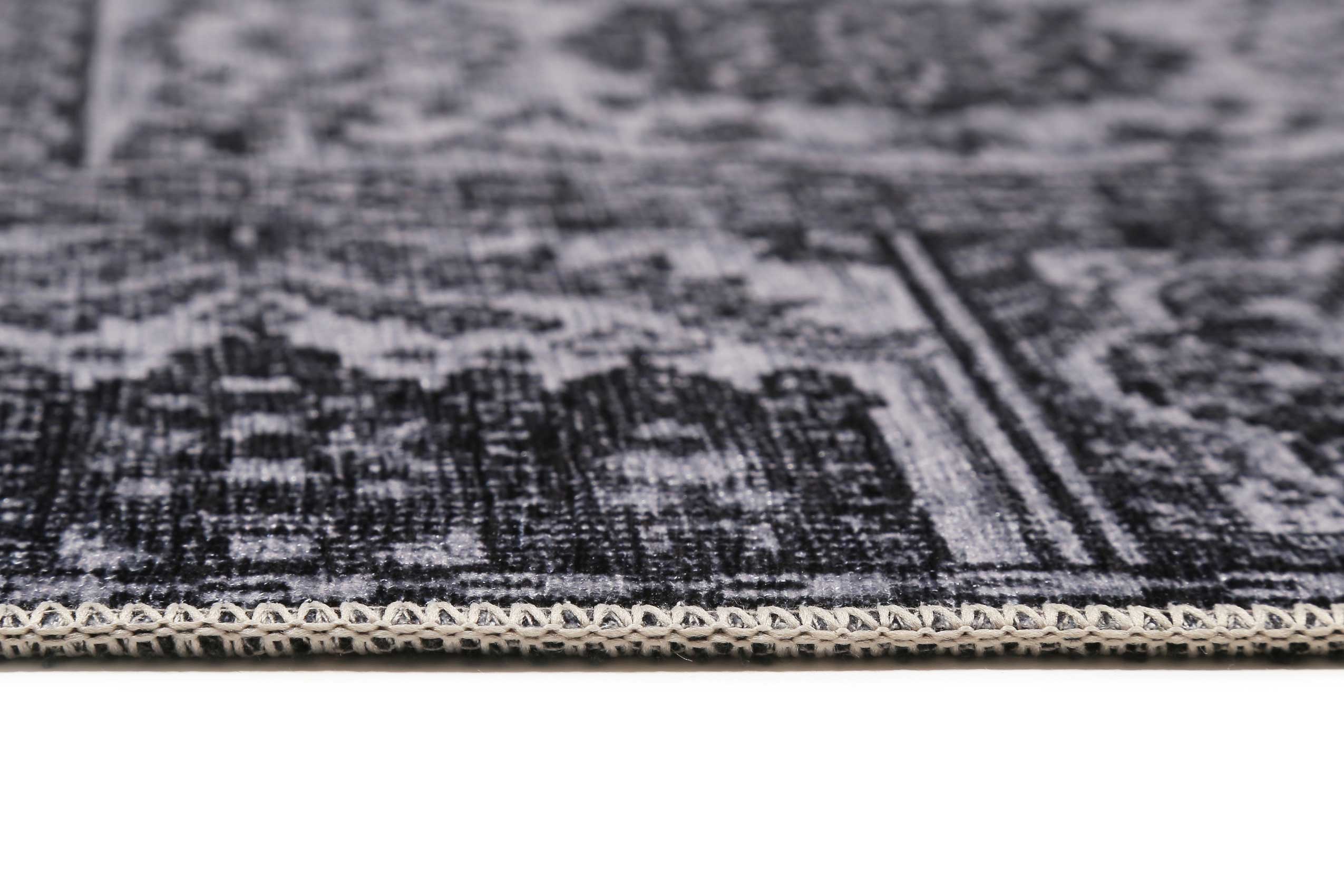 weconhome-vintage-teppich-grau-anthrazit-kurzflor-fresh-bachtiar-chenille-baumwo image 4