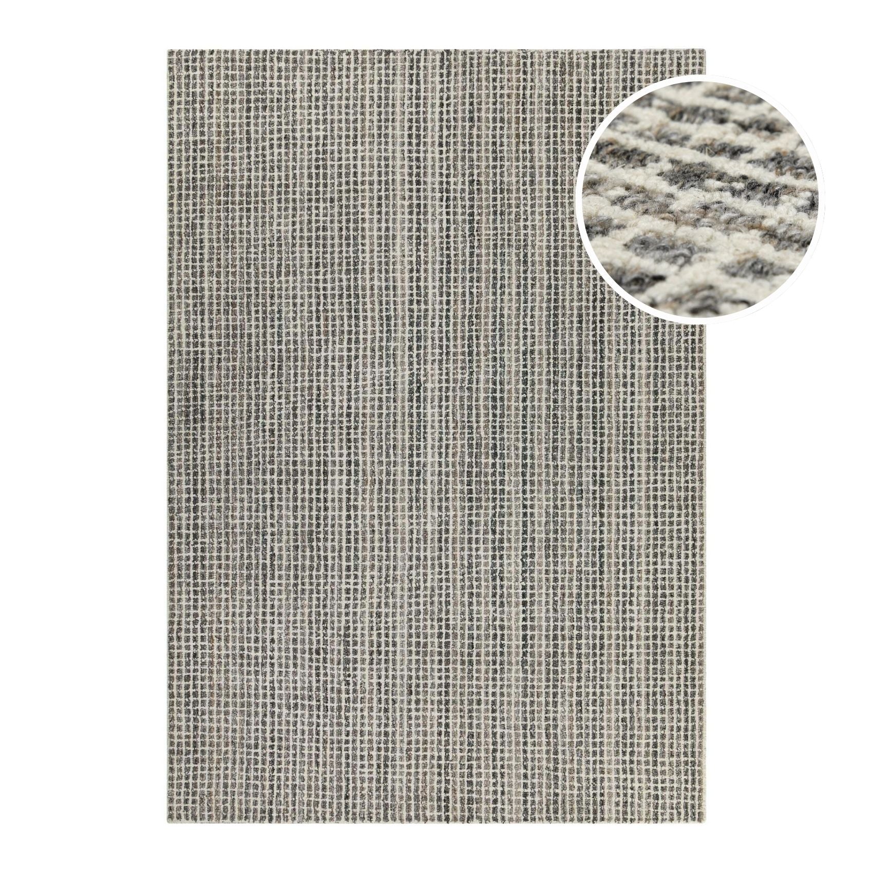 weconhome-hamptons-fourteen-kurzflor-teppich-grau-braun-meliert-karo image 1