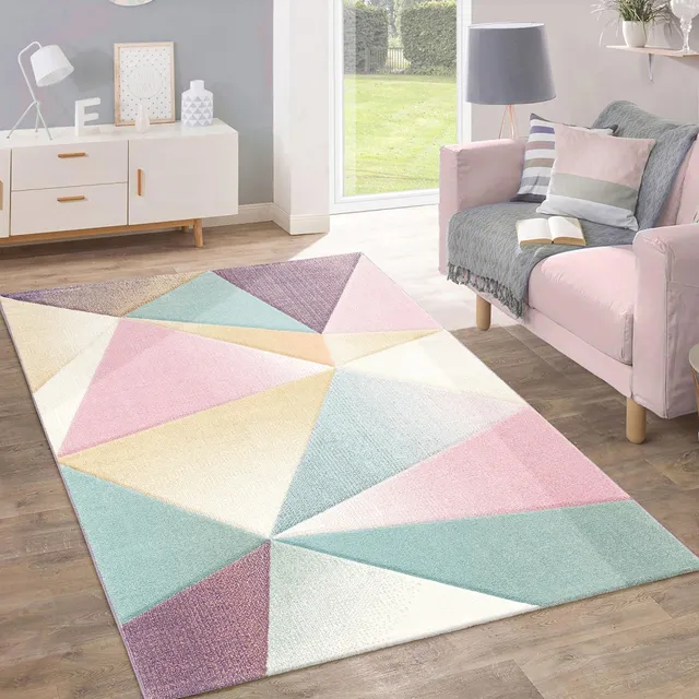 paco-home-kurzflor-teppich-pastell-geometrisch-60x100-cm-multi image 1