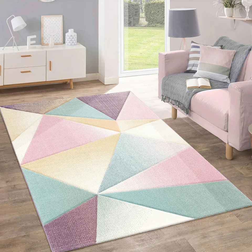 paco-home-kurzflor-teppich-pastell-geometrisch-60x100-cm-multi image 1