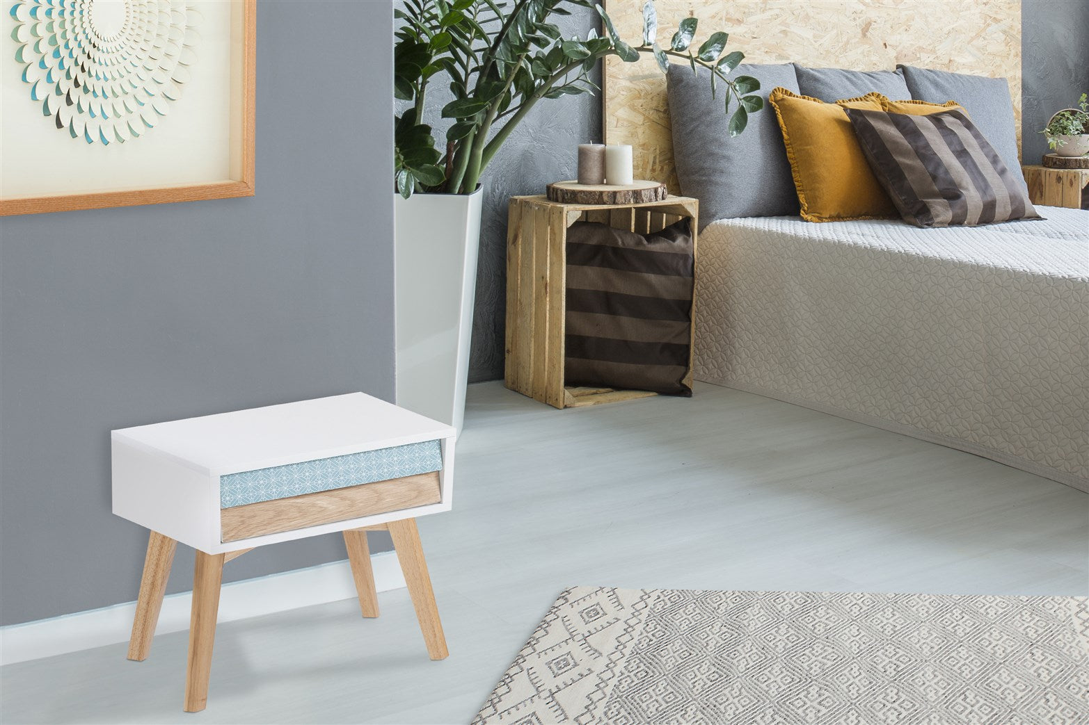 kayoom-nachttisch-hailey-wei-blau-holz-skandinavischer-beistelltisch-mit-schubla image 2