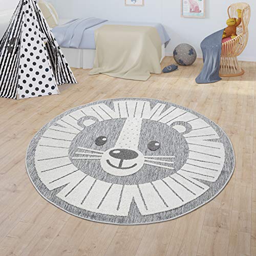 paco-home-kinderteppich-rund-grau-120-cm-3d-effekt-tiermotiv image 8