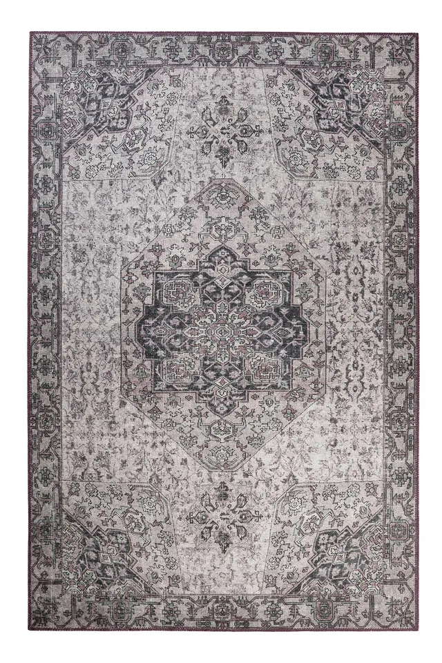 weconhome-vintage-teppich-synchronize-flieder-grau-gewebt-oeko-tex-boho-stil image 1