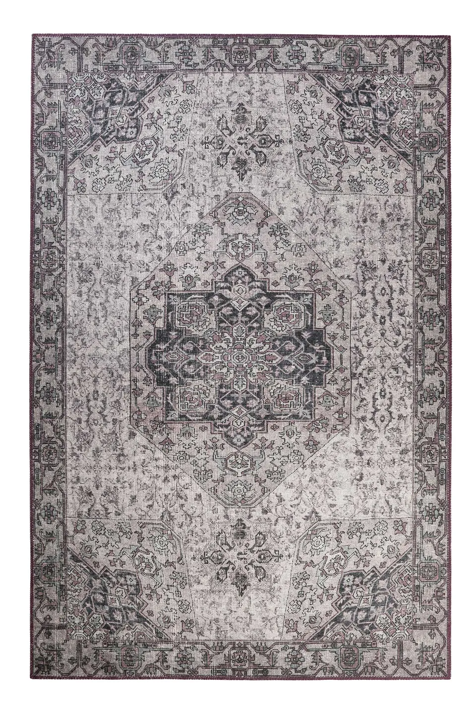 weconhome-vintage-teppich-synchronize-flieder-grau-gewebt-oeko-tex-boho-stil image 1