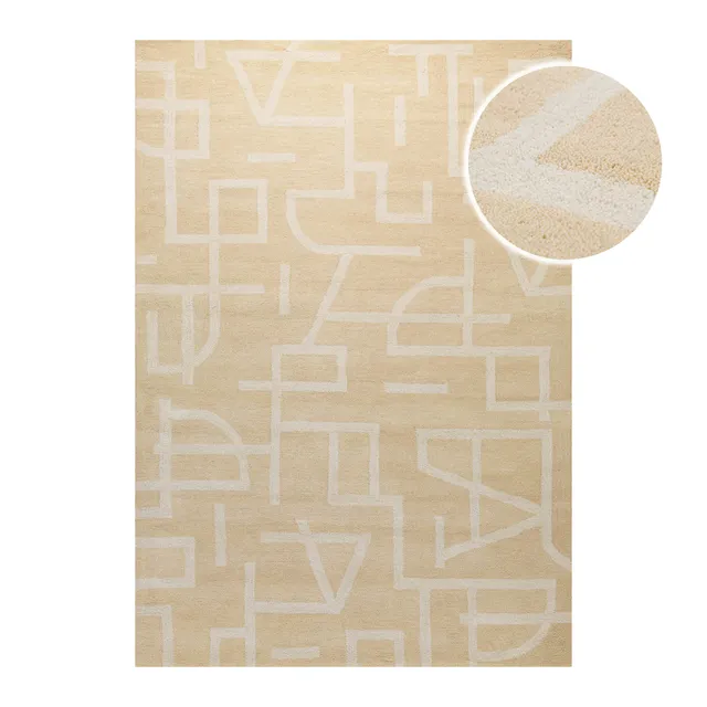 weconhome-beatrice-kurzflor-teppich-schurwolle-sand-beige image 1