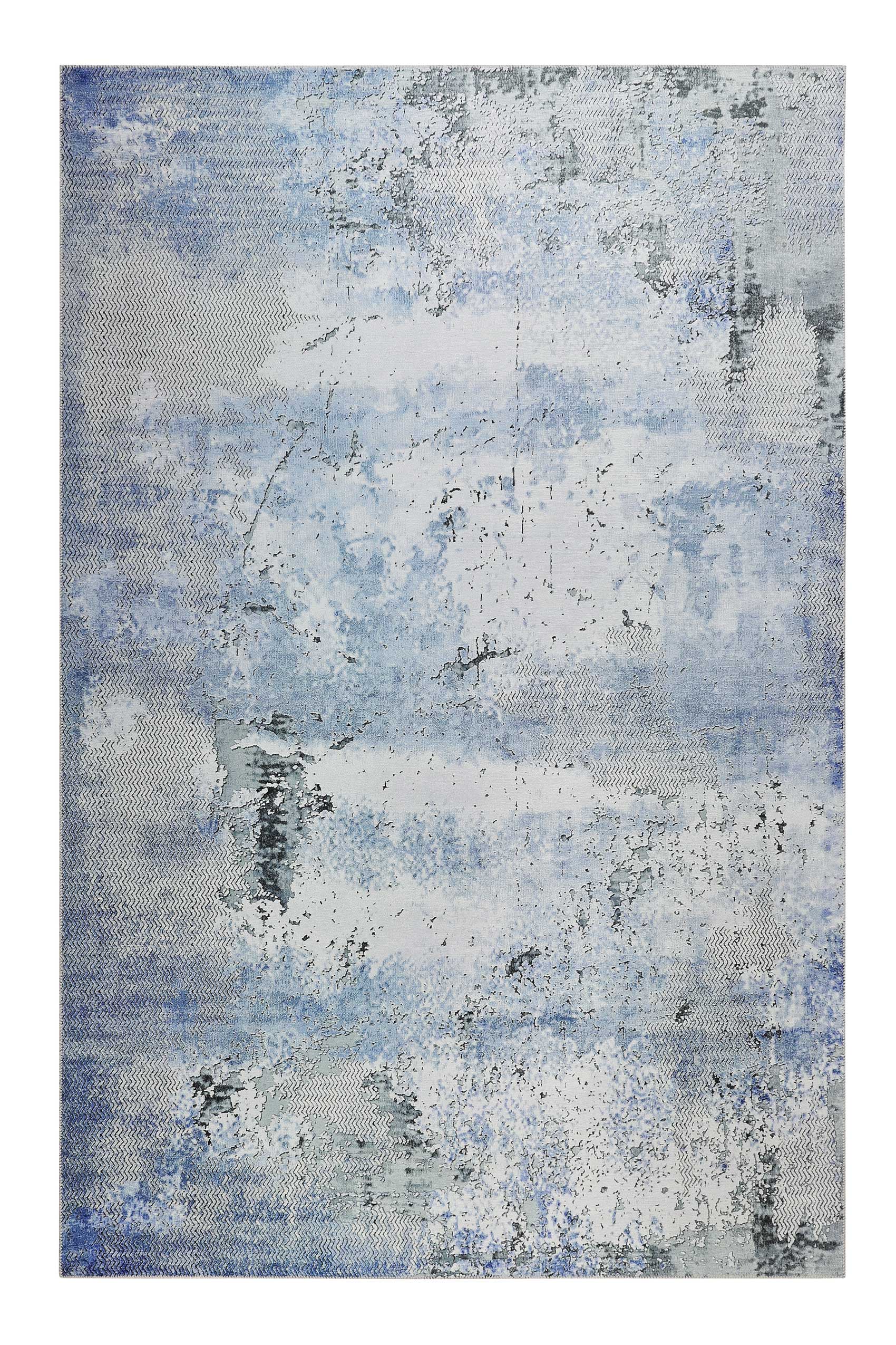weconhome-radiate-vintage-teppich-blau-grau-kurzflor image 1