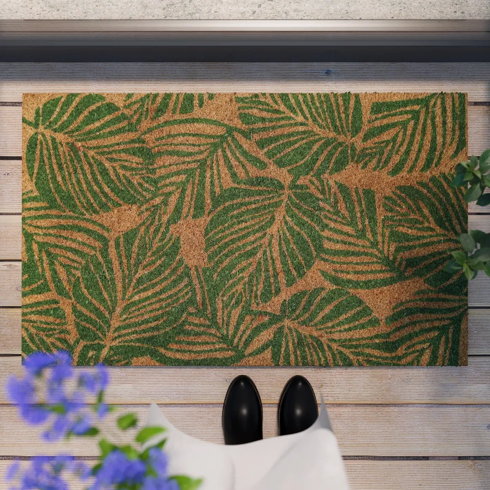 weconhome-jungle-mat-fu-matte-kokos-natur-gr-n-eckig image 1