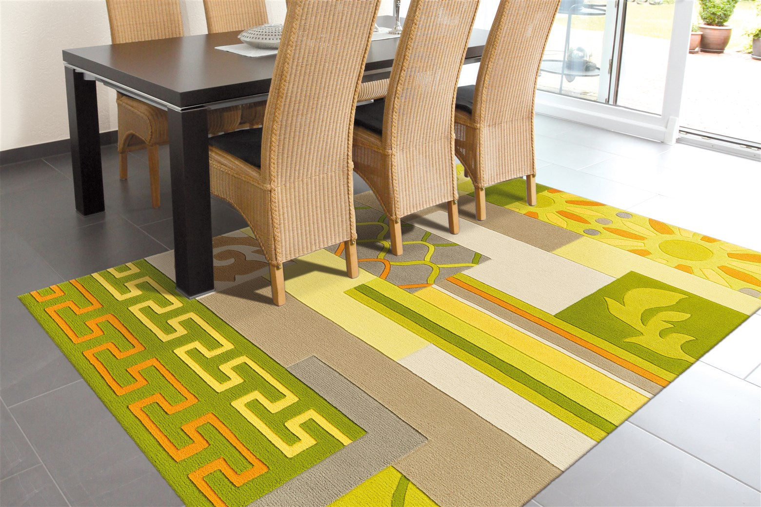 kayoom-sam-4165-kurzflorteppich-farbenfroher-handgetufteter-design-teppich-f-r-l image 2