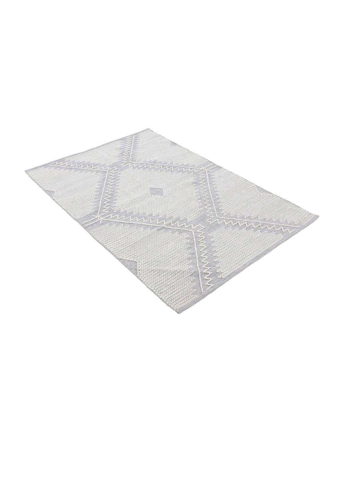 carpetfine-kelim-durry-baumwollteppich-grau-80x150-cm image 5
