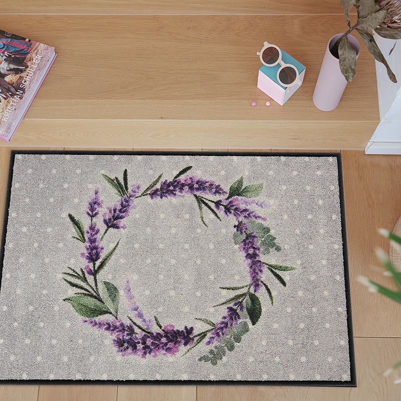 salonloewe-lavender-wreath-eingangsmatte-50-x-75-cm-lavendelkranz-grau image 2