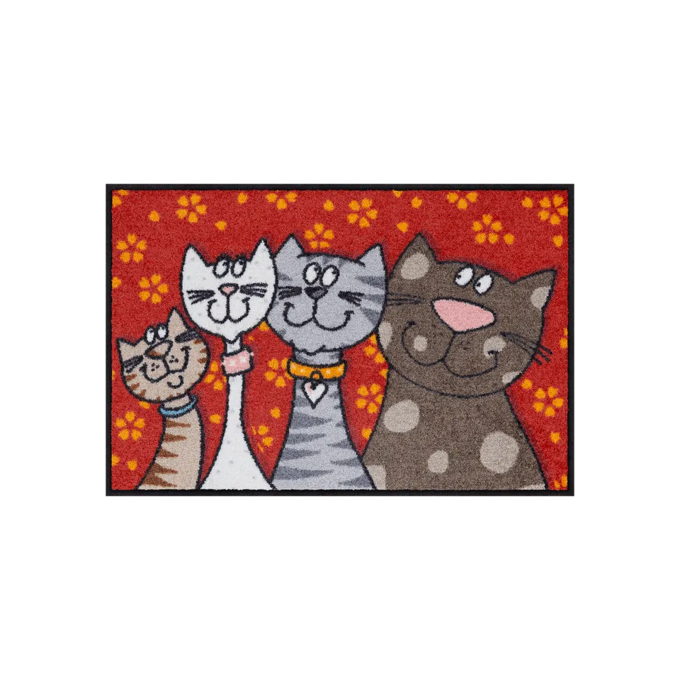 salonloewe-katzenfamilie-eingangsmatte-50-x-75-cm-fu-matte-mit-katzenmotiv-rot-r image 1