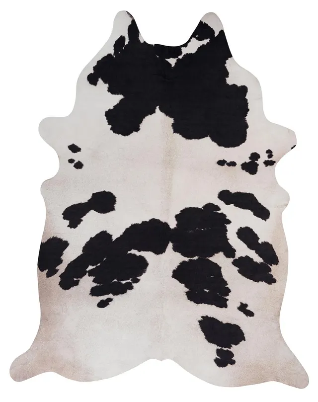 kayoom-sanari-200-kunstfell-schwarz-wei-155-x-190-cm-vegan-naturbelassene-optik image 1