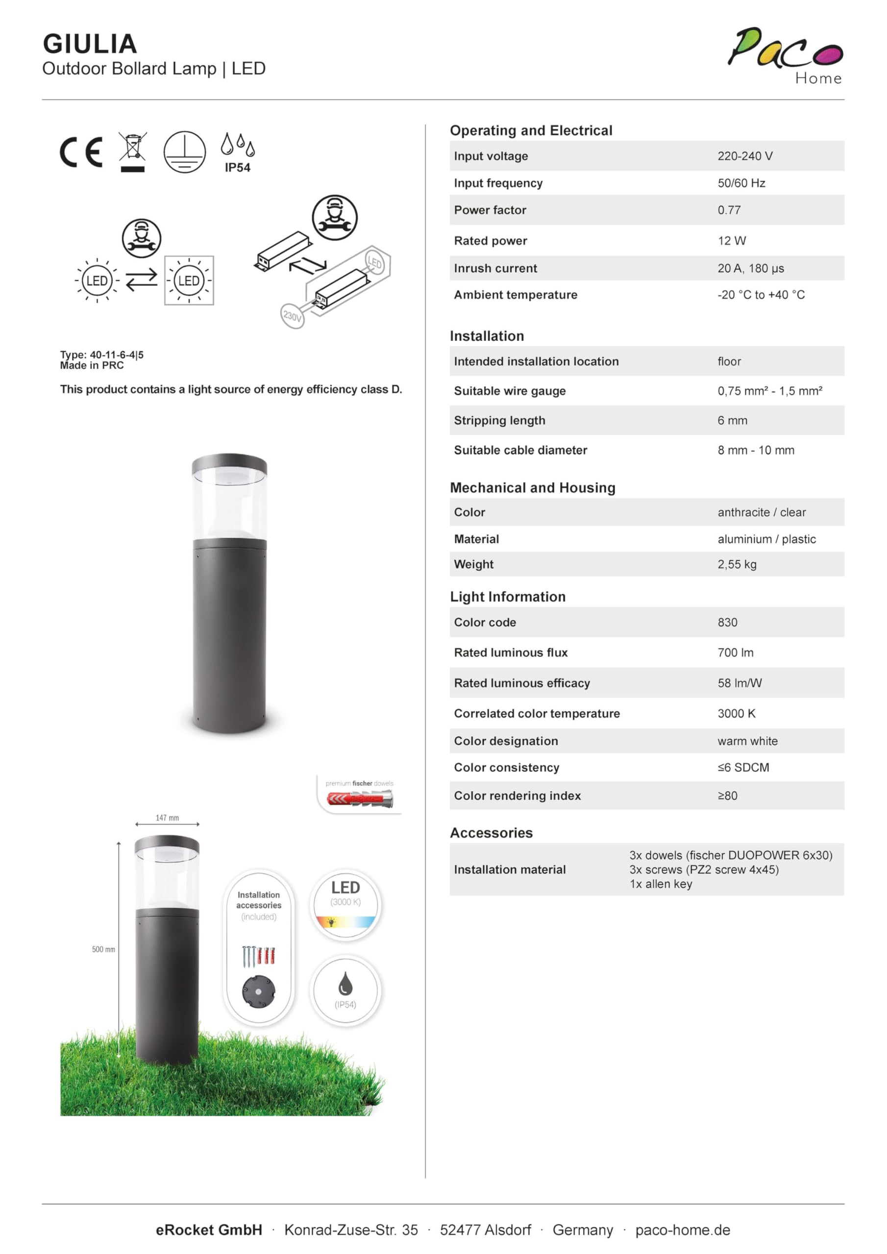 paco-home-led-pollerleuchte-outdoor-50-cm-anthrazit-aluminium-ip54-e27 image 7