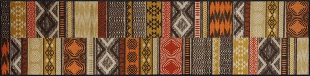 salonloewe-ethno-patch-teppich-60-x-240-cm-geometrisches-design-in-braun-orange- image 1