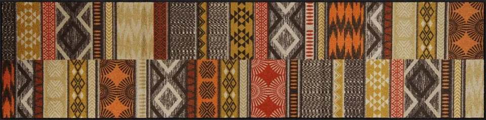 salonloewe-ethno-patch-teppich-60-x-240-cm-geometrisches-design-in-braun-orange- image 1