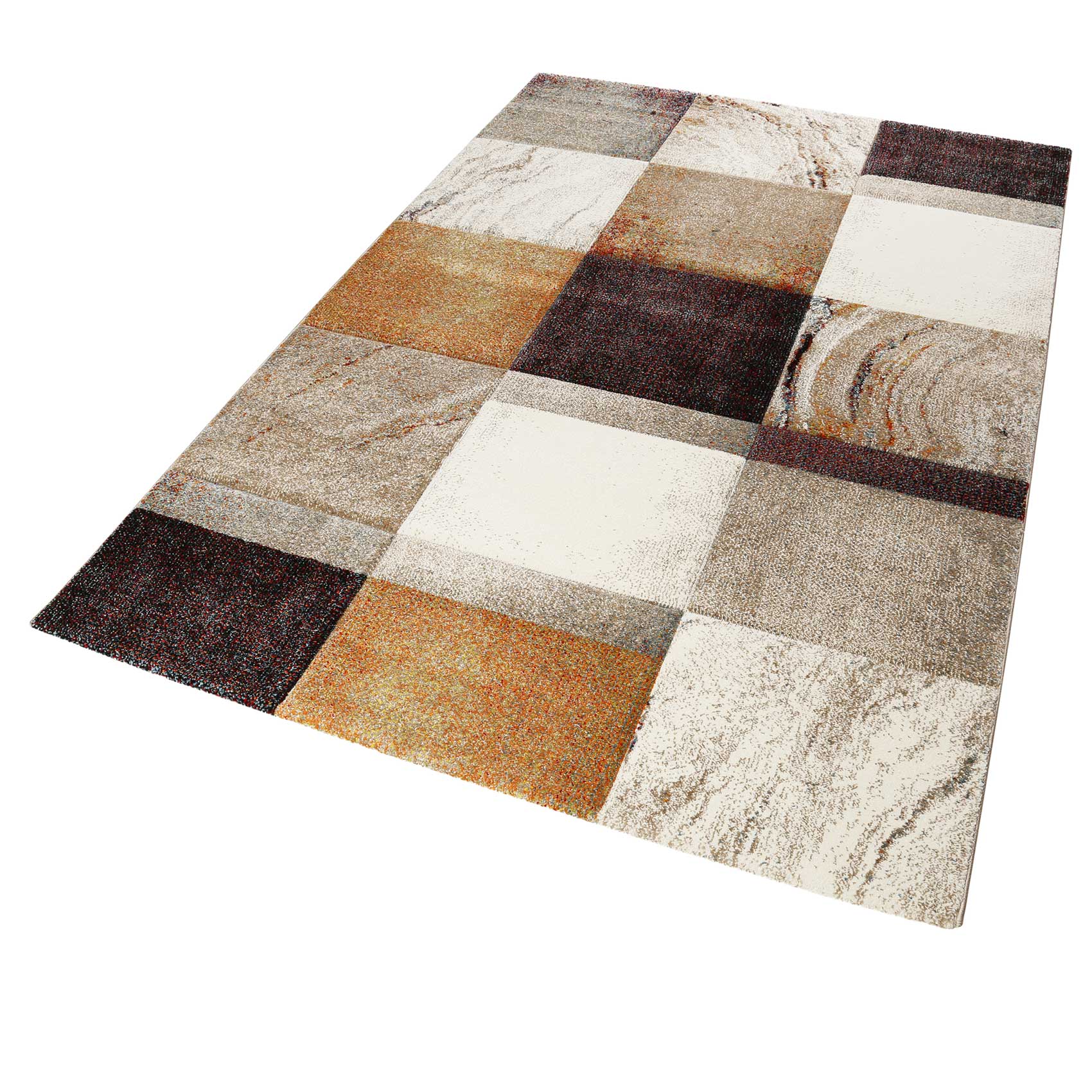 weconhome-mirage-walkman-kurzflor-teppich-beige-taupe-orange image 2