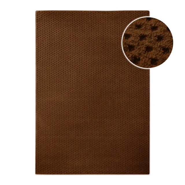 weconhome-castello-three-kurzflor-teppich-eckig-braun-aus-schurwolle image 1