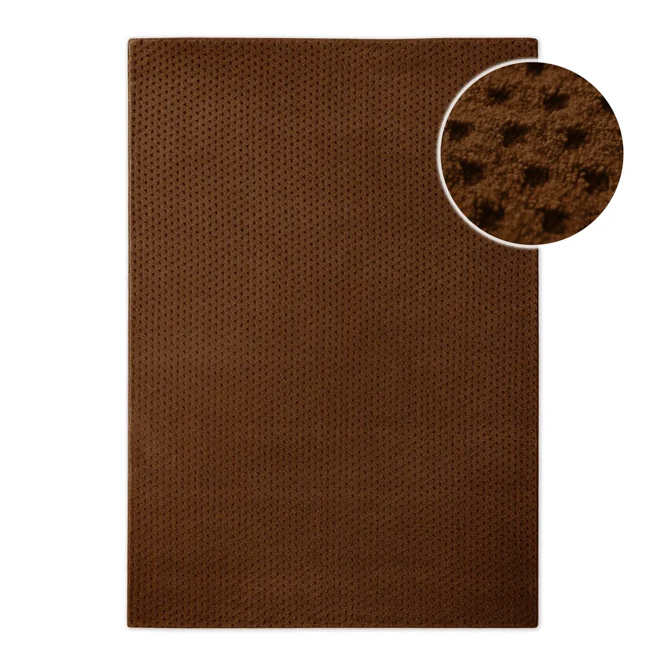 weconhome-castello-three-kurzflor-teppich-eckig-braun-aus-schurwolle image 1