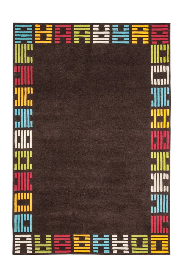 kayoom-joy-4096-bunter-motivteppich-acryl-pflegeleicht-modernes-design image 1