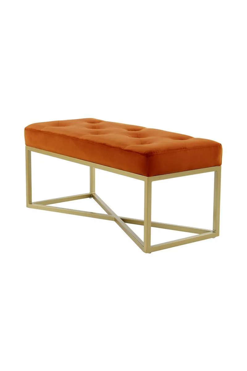 kayoom-cameron-125-sitzbank-eleganter-sitzhocker-in-samtoptik-mit-goldenen-metal image 1
