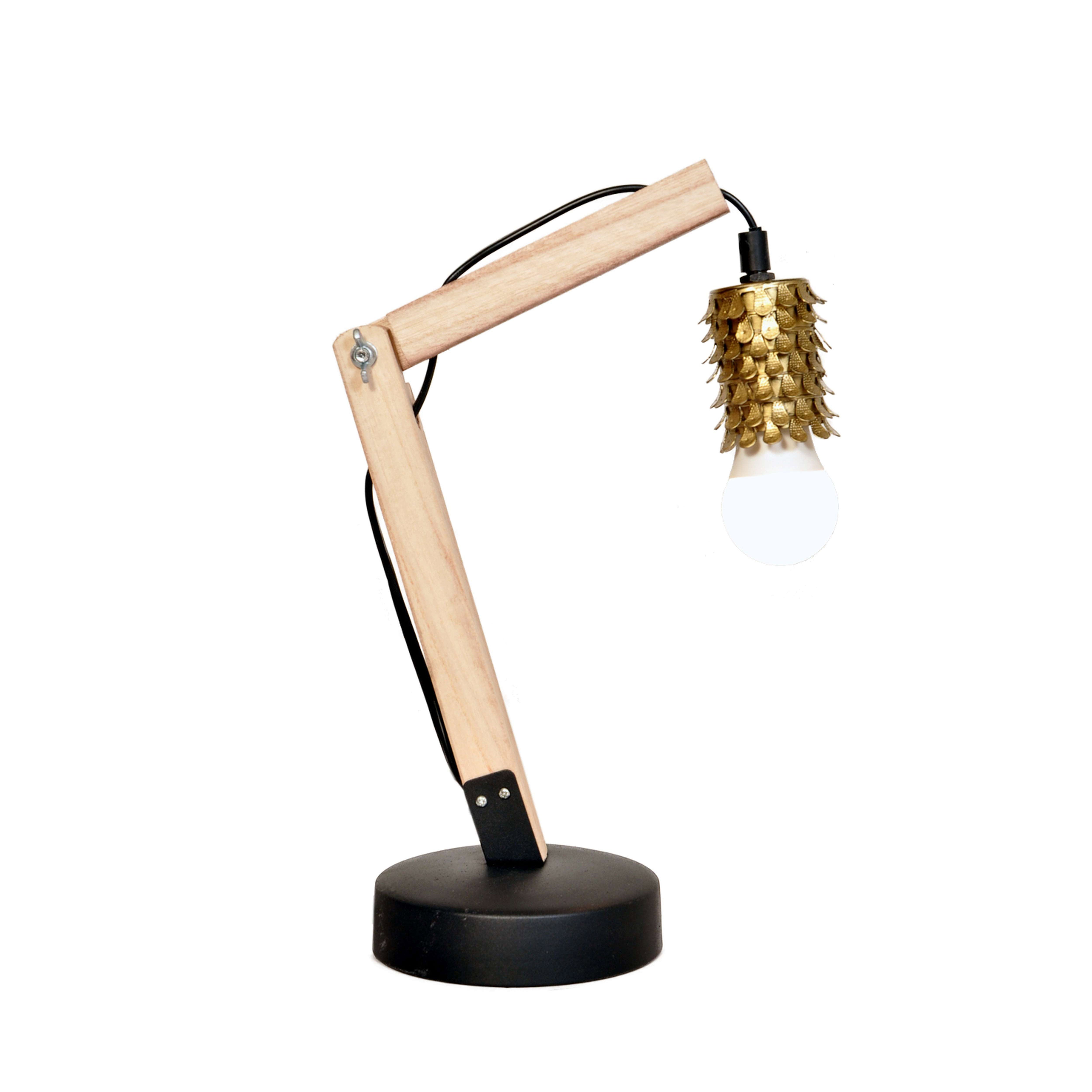 kayoom-tischlampe-rossa-iv-holz-metall-kombination-e27-zeitloses-design image 1