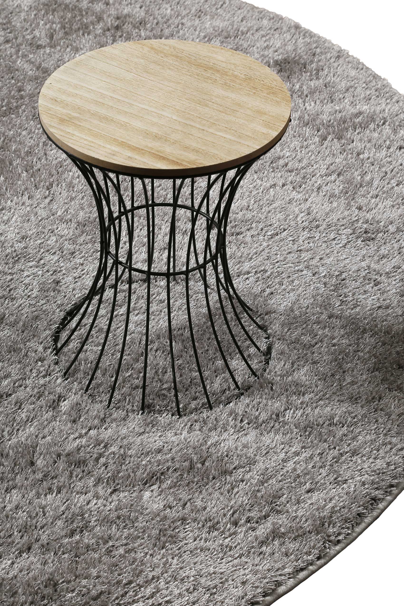 weconhome-basics-teppich-fanny-rund-grau-hochflor-waschbar image 4