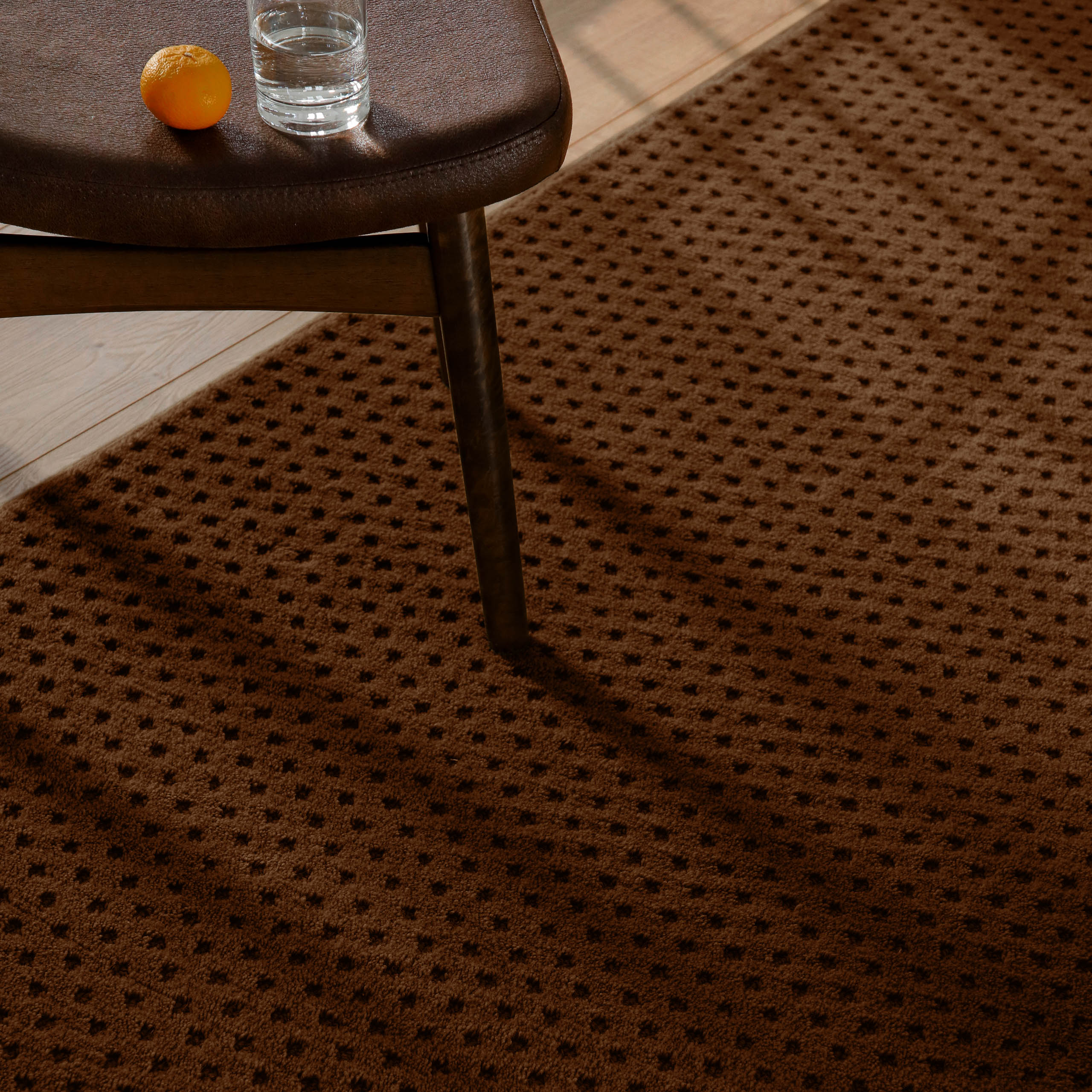 weconhome-castello-three-kurzflor-teppich-eckig-braun-aus-schurwolle image 7