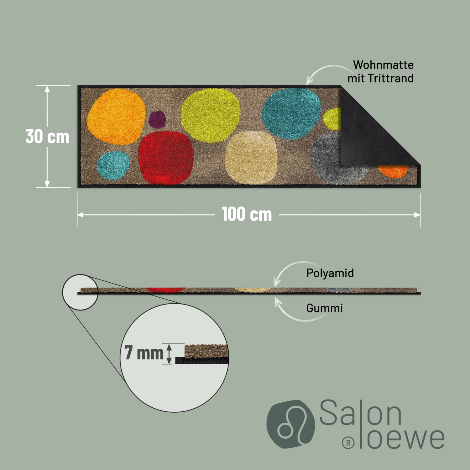 salonloewe-broken-dots-colourful-fu-matte-30-x-100-cm-bunte-punkte-auf-grau-schm image 4