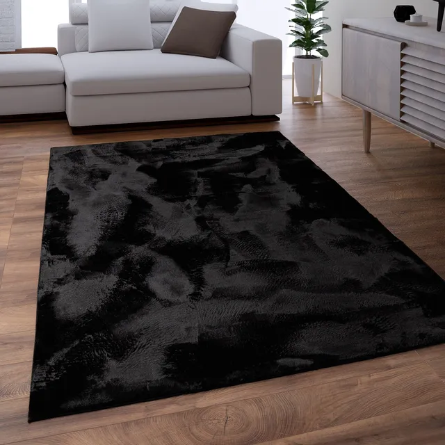 paco-home-teppich-teddy-schwarz-kunstfell-shaggy-160x220-cm image 1