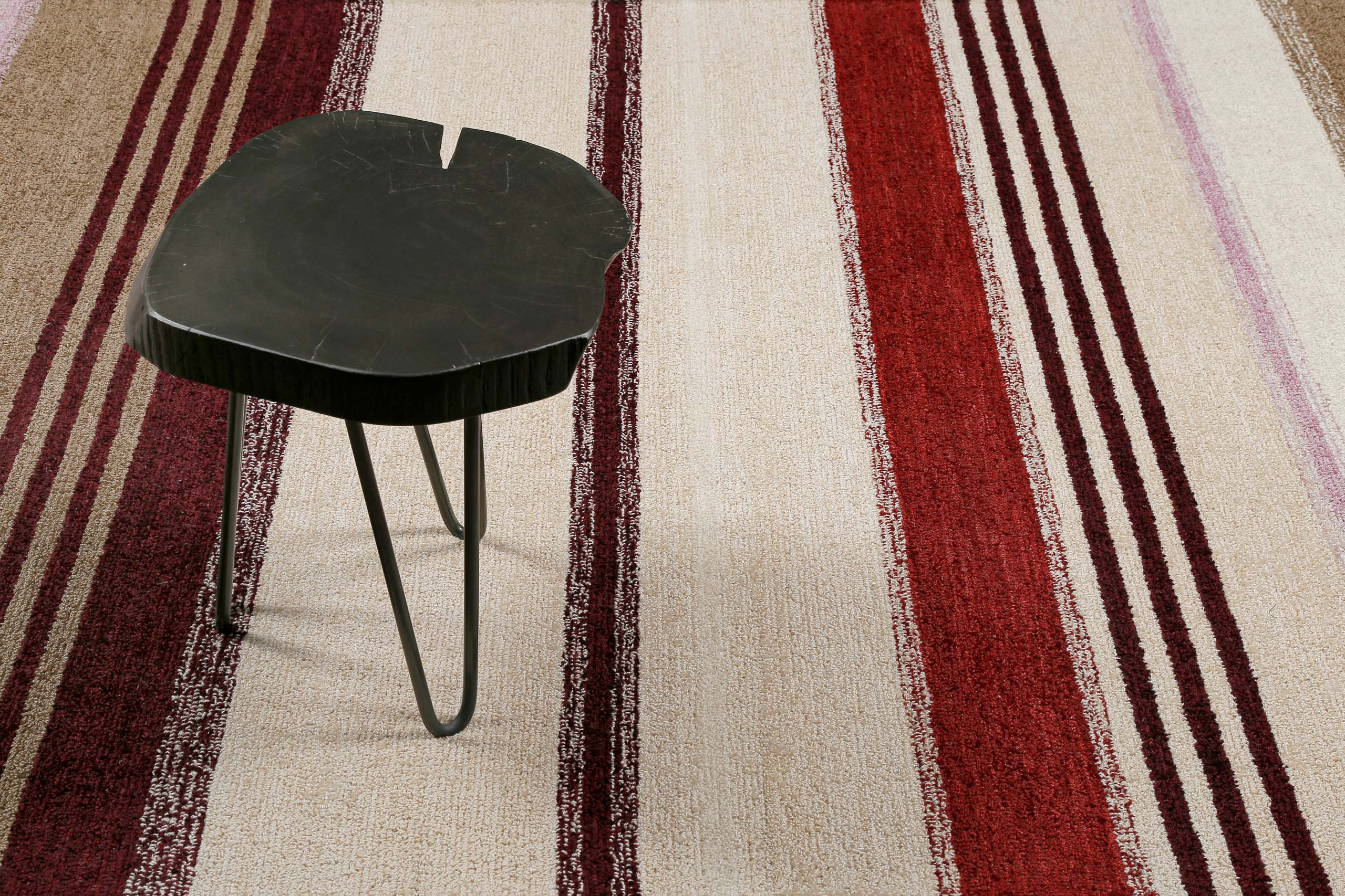 weconhome-petrol-kurzflorteppich-beige-multi-gestreift image 7