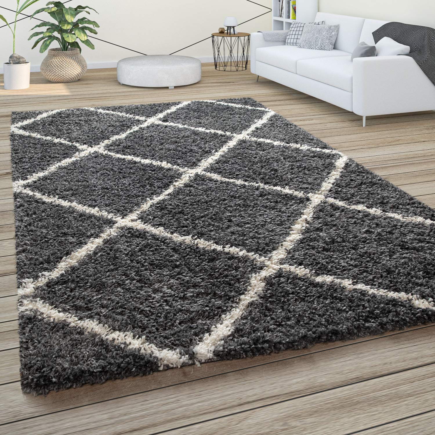 paco-home-shaggy-plus-hochflor-teppich-rautenmuster-rund-120-cm-creme image 7