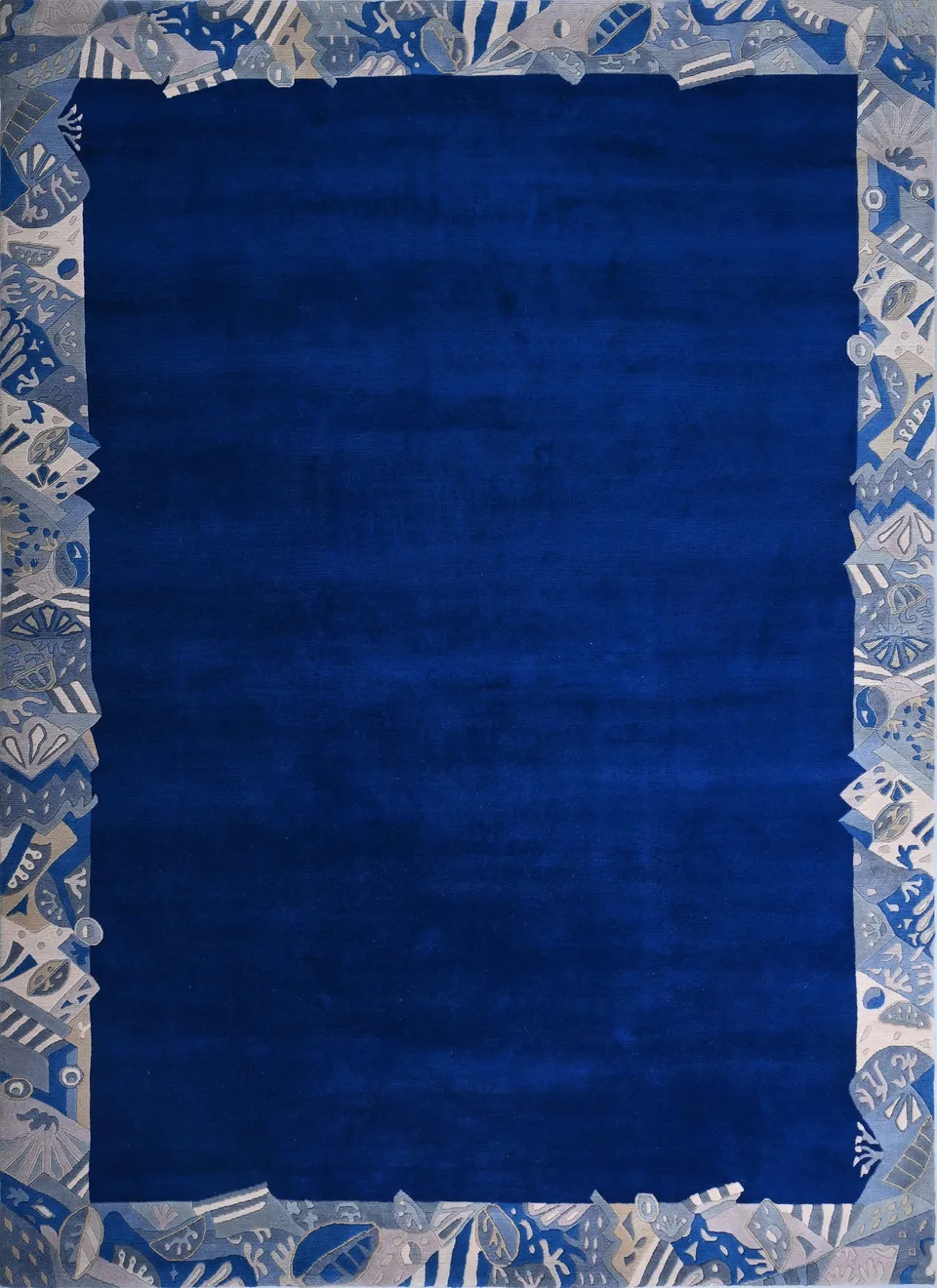 weconhome-tibeter-teppich-blau-retro-bord-re-handgekn-pft-neuwertig image 1