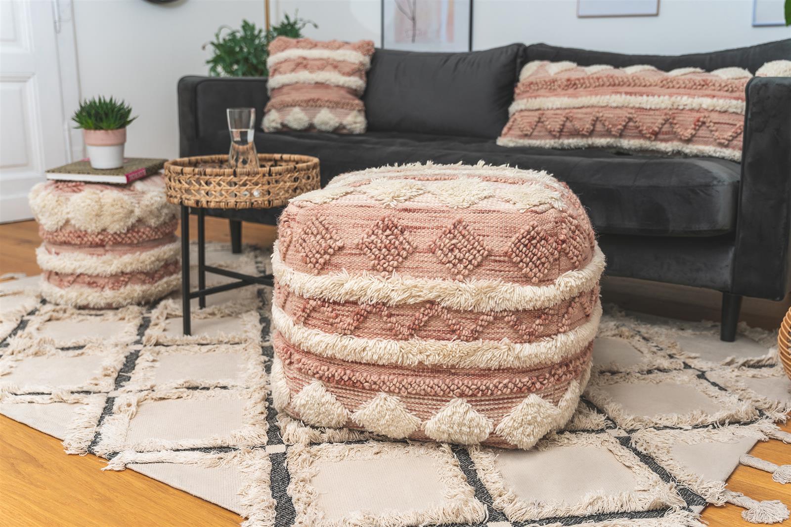 kayoom-bohist-225-pouf-hocker-im-boho-stil-mit-fransen-und-quasten image 8