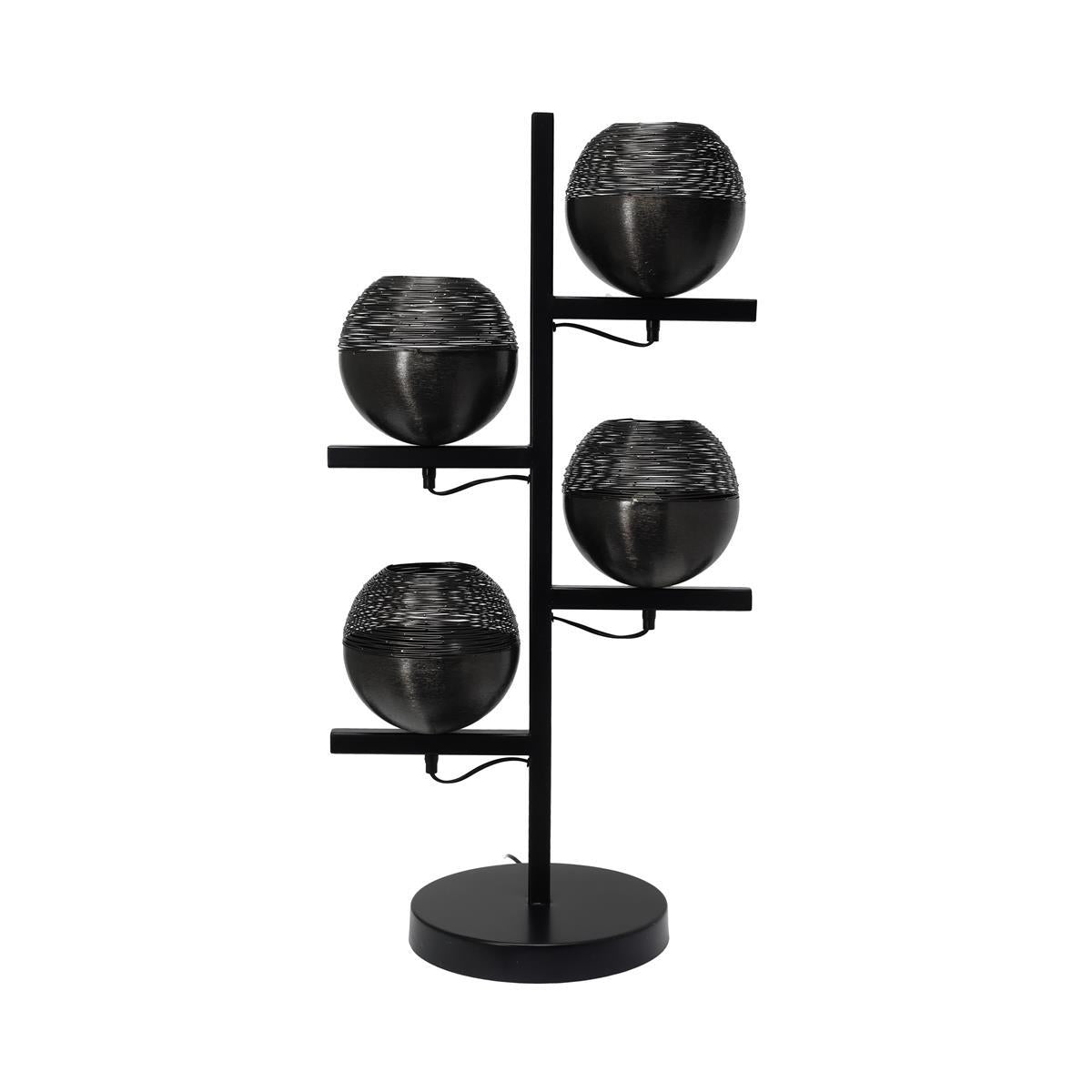 kayoom-stehlampe-eclipse-125-schwarze-design-stehlampe-im-kugel-design-92-cm-hoc image 1