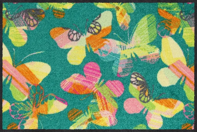 salonloewe-lovely-butterflies-eingangsmatte-t-rkis-50-x-75-cm image 1