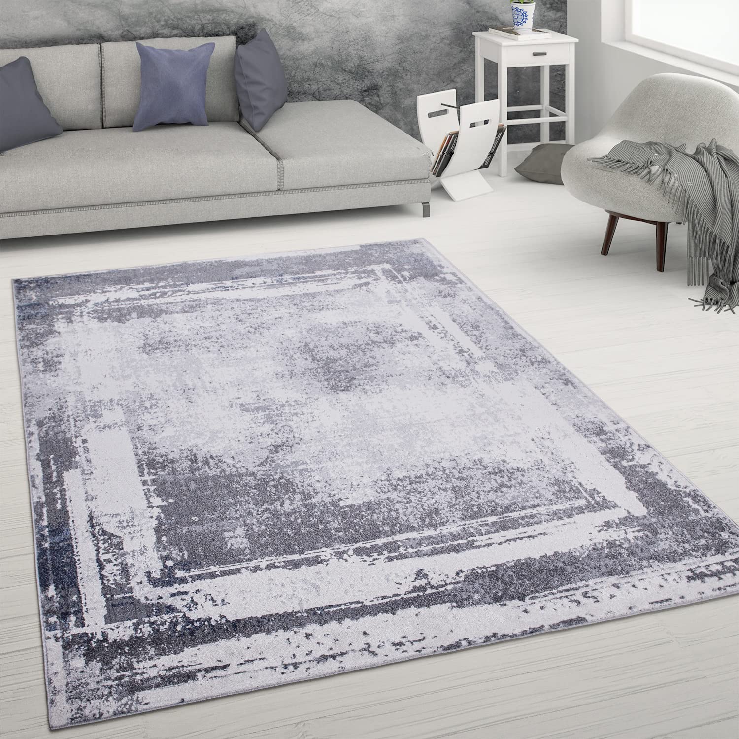 paco-home-kurzflorteppich-used-look-vintage-grau-80x150-cm image 8