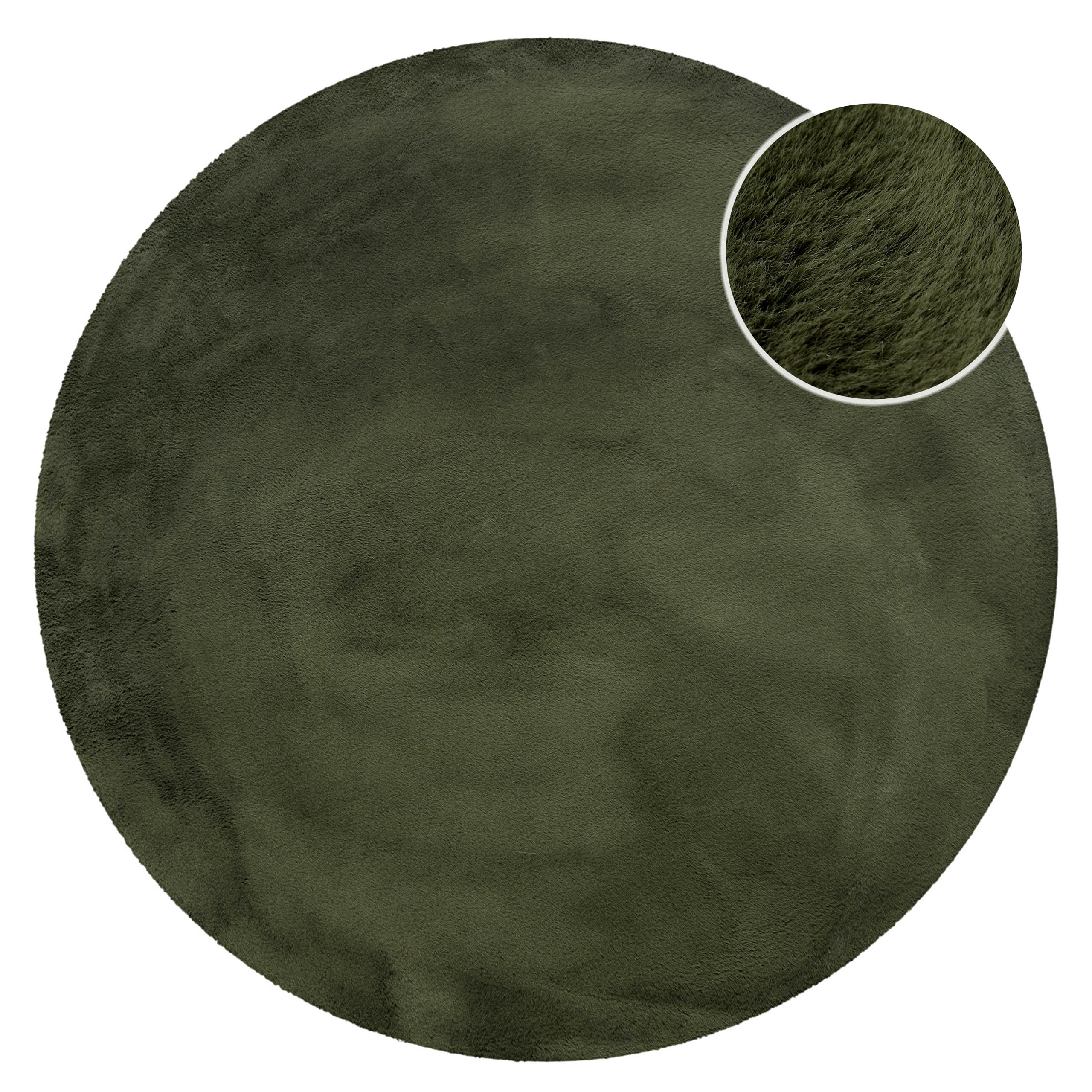 weconhome-basics-anna-kunstfell-teppich-rund-olive image 1