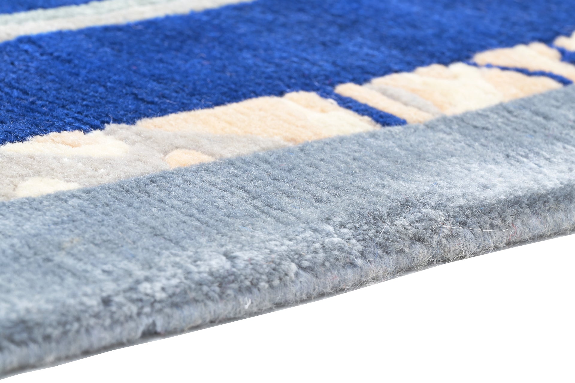 weconhome-handgekn-ptpfer-tibeter-teppich-blau-retro-bord-re image 3