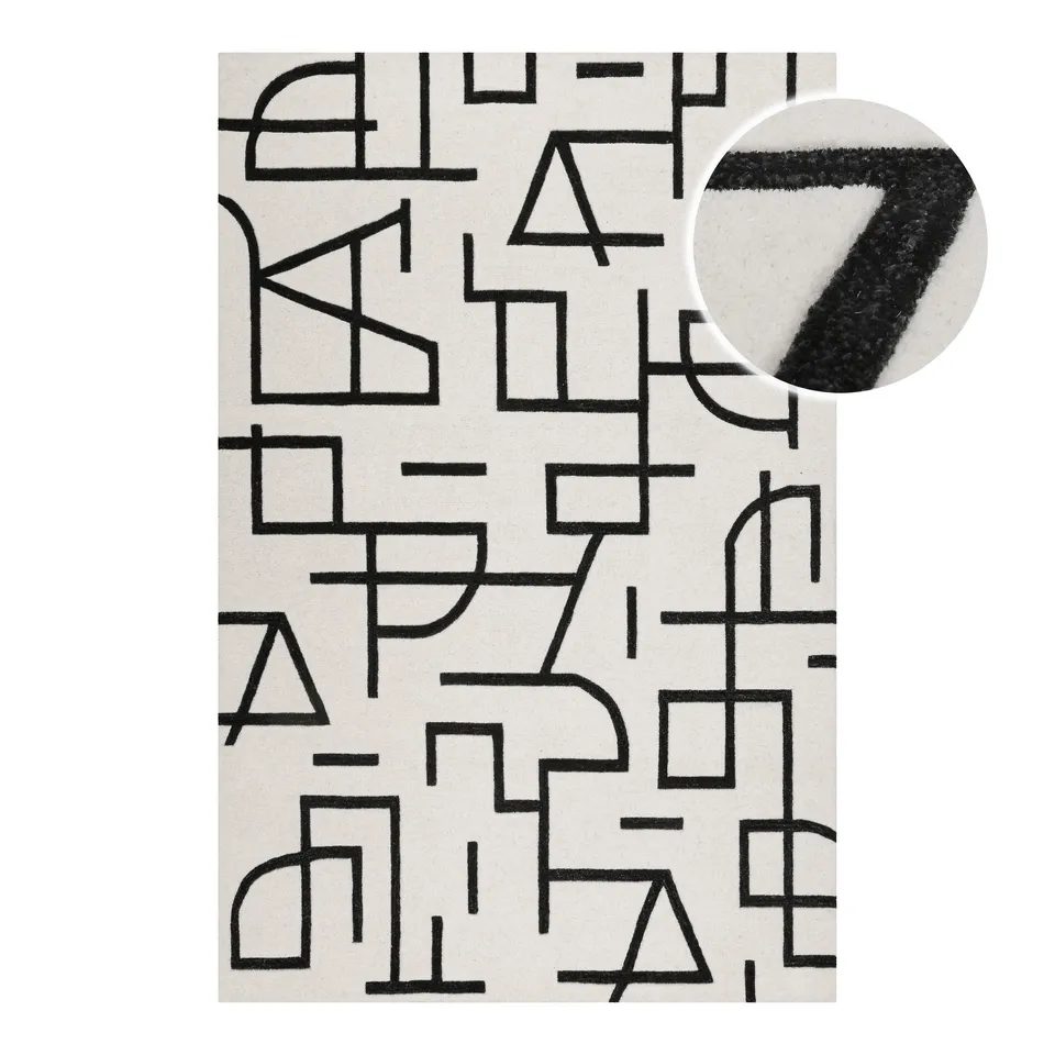 weconhome-kurzflor-teppich-beatrice-creme-wei-schurwolle image 1