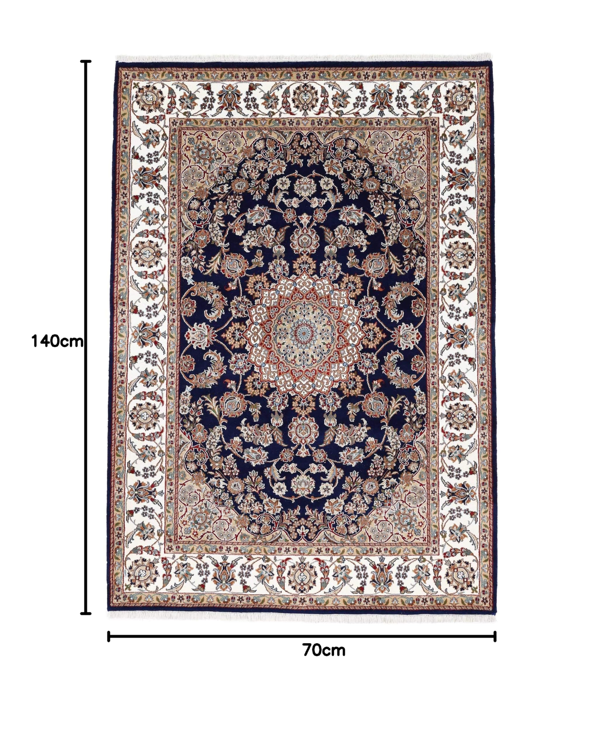 carpetfine-nain-teppich-blau-70x140-cm-handgekn-pft-wolle image 2