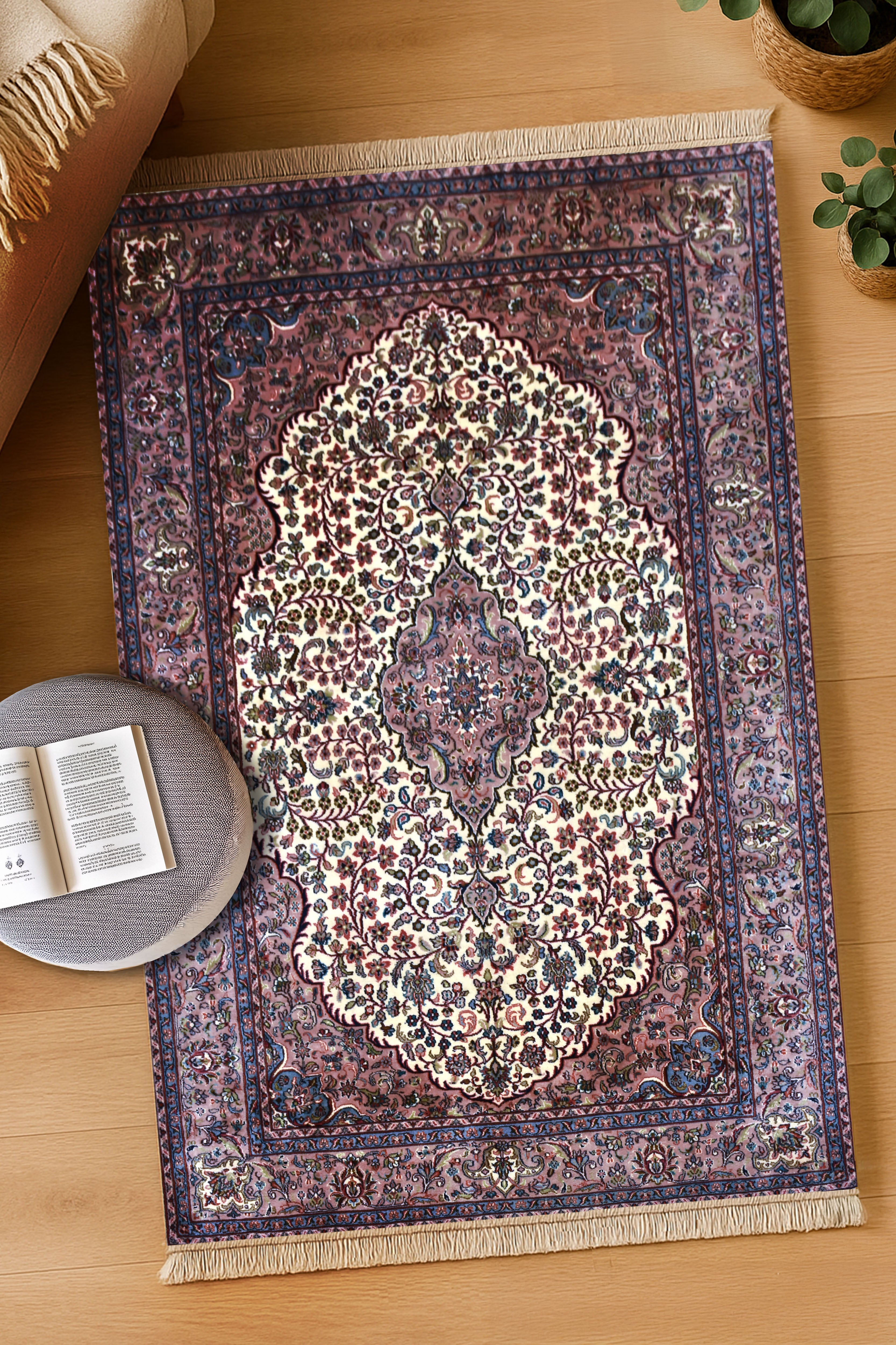 kayoom-kashan-8017-multi-handgewebter-orient-teppich-129-cm-x-181-cm image 3