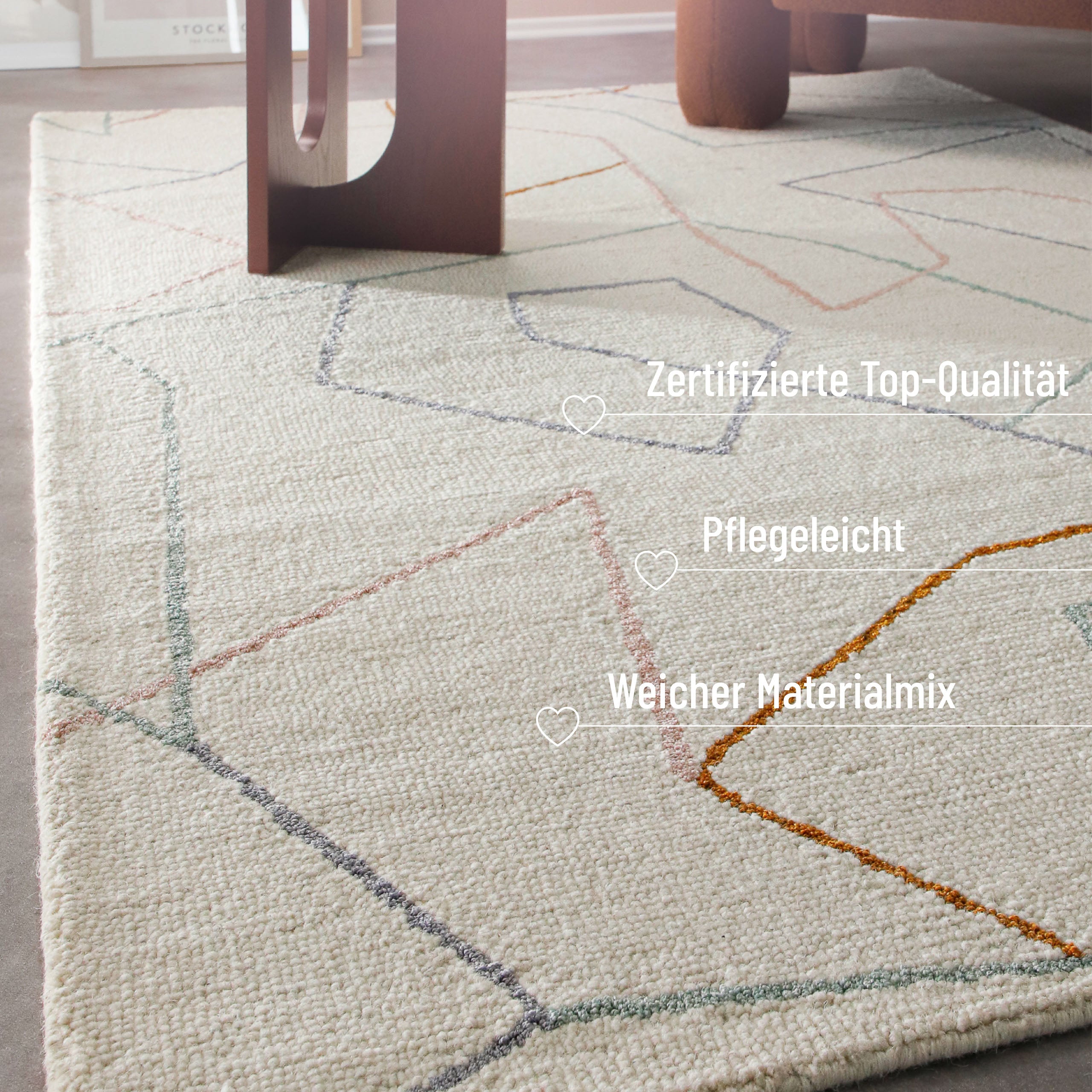 weconhome-nox-kurzflorteppich-creme-wei-schurwolle-rund image 4
