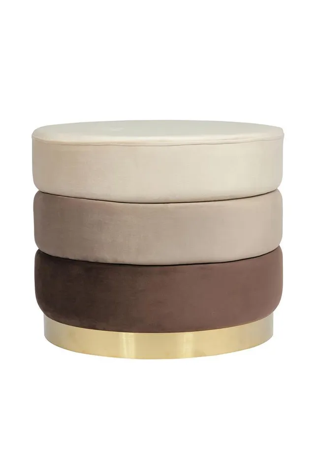 kayoom-hocker-matilda-325-runder-sitzhocker-mit-polyester-samtbezug-und-goldenem image 1
