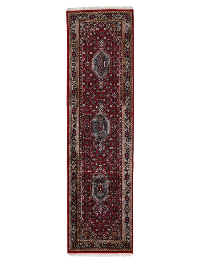 carpetfine-bidjar-teppich-l-ufer-rot-80x300-cm-handgekn-pfter-wollteppich-f-r-wo image 1